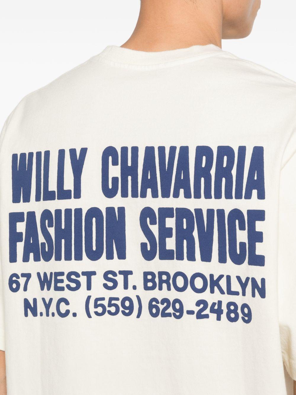 T-shirt con stampa in bianco Willy chavarria - uomo 