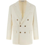 Blazer doppiopetto in beige Brunello cucinelli - uomo 