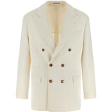 Blazer doppiopetto in beige Brunello cucinelli - uomo 