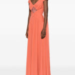 Abito da sera con dettaglio in pizzo in arancione Elie saab - donna 