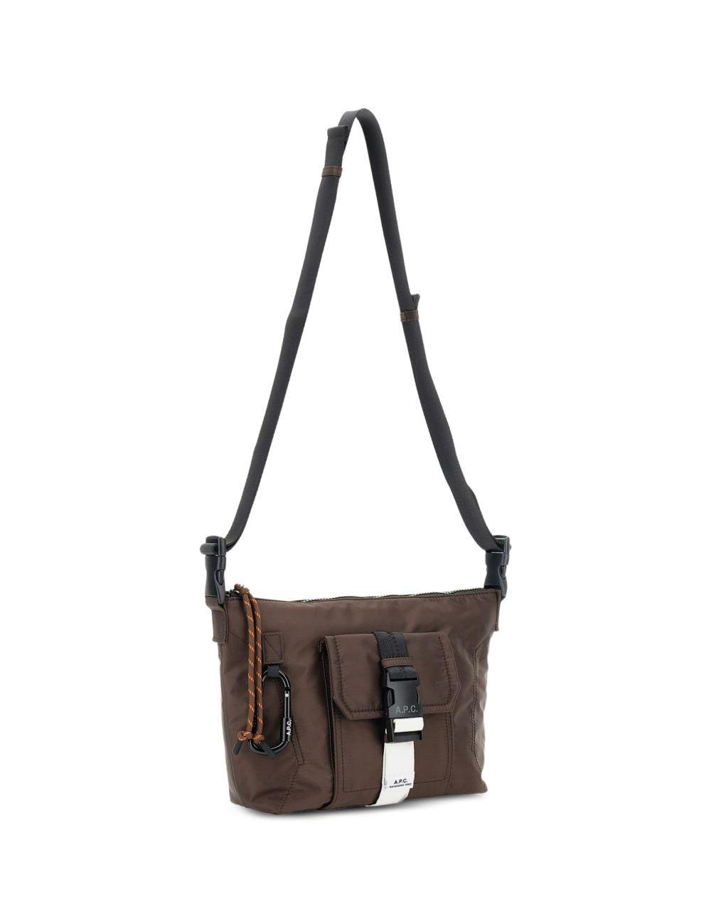 Borsa a tracolla con tasca frontale in marrone A.P.C. - unisex 