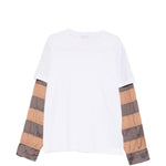 T-shirt a maniche lunghe a righe in bianco Dries van noten - uomo 