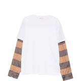 T-shirt a maniche lunghe a righe in bianco Dries van noten - uomo 