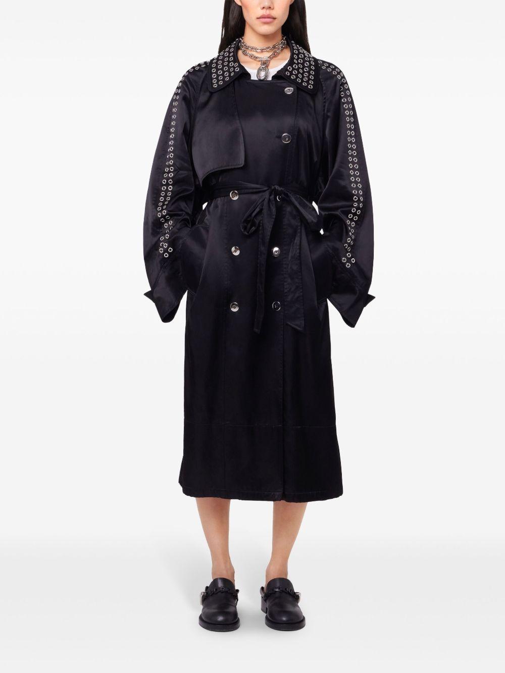 Trench con occhielli in nero Rabanne - donna 