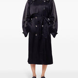 Trench con occhielli in nero Rabanne - donna 