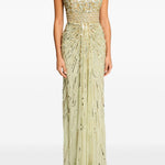 Abito Elixir lungo con paillettes in verde Jenny packham - donna 