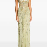 Abito Elixir lungo con paillettes in verde Jenny packham - donna 