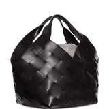 Borsa in pelle intrecciata botteghe in nero Dragon diffusion - donna 