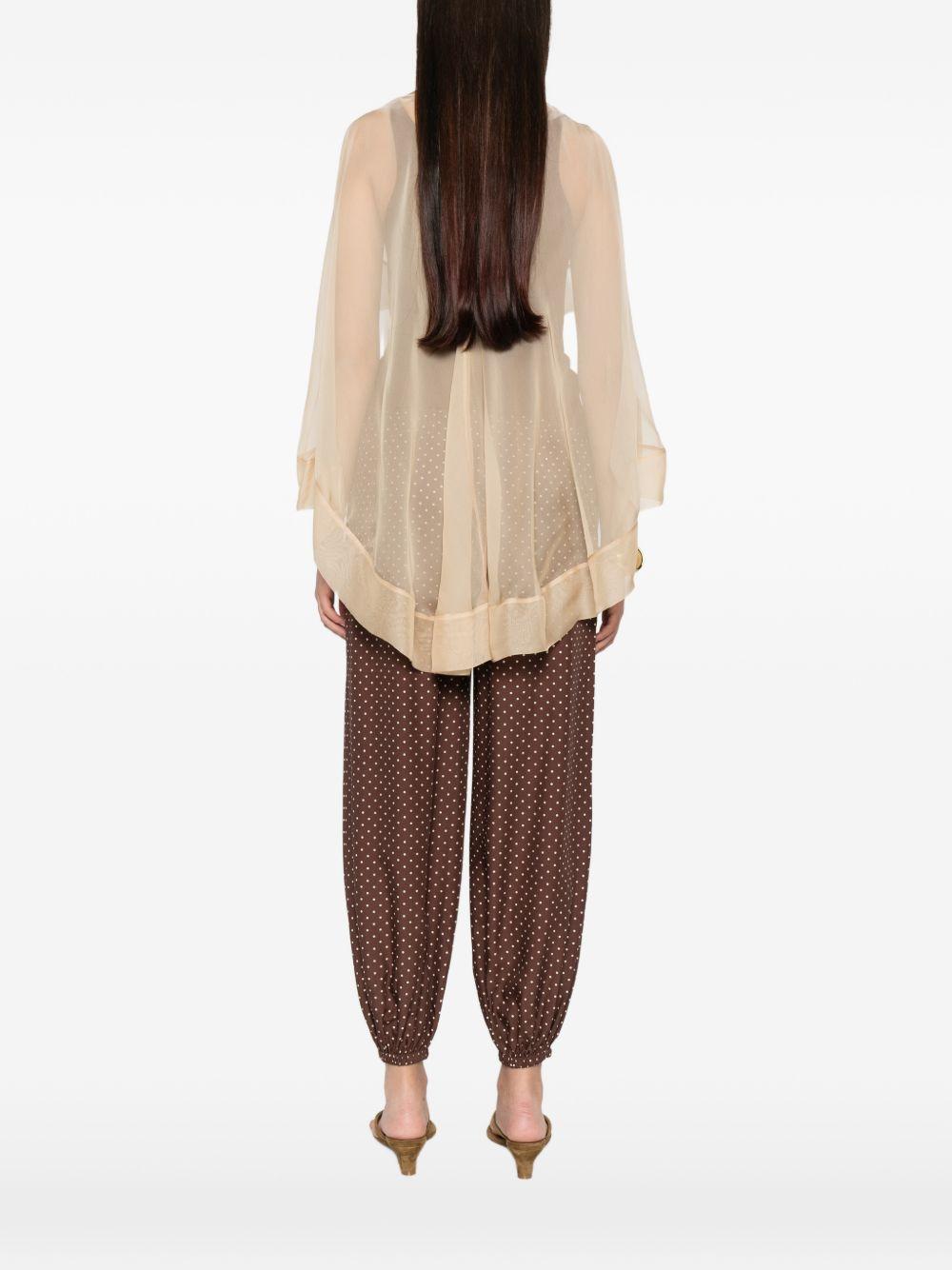 Mantello di seta trasparente in beige Alberta ferretti - donna 