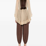 Mantello di seta trasparente in beige Alberta ferretti - donna 