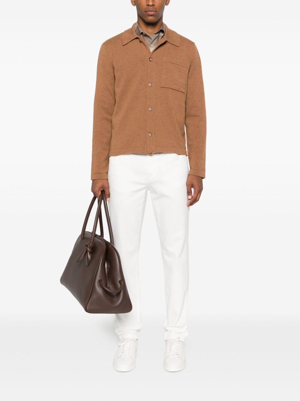 Cardigan con taschino in marrone A.P.C: - uomo 