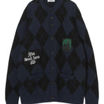 Cardigan con design a rombi in blu Undercover - uomo 
