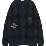 Cardigan con design a rombi in blu Undercover - uomo 