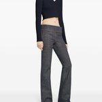 Cardigan crop a coste fini in blu navy Courrèges - donna 