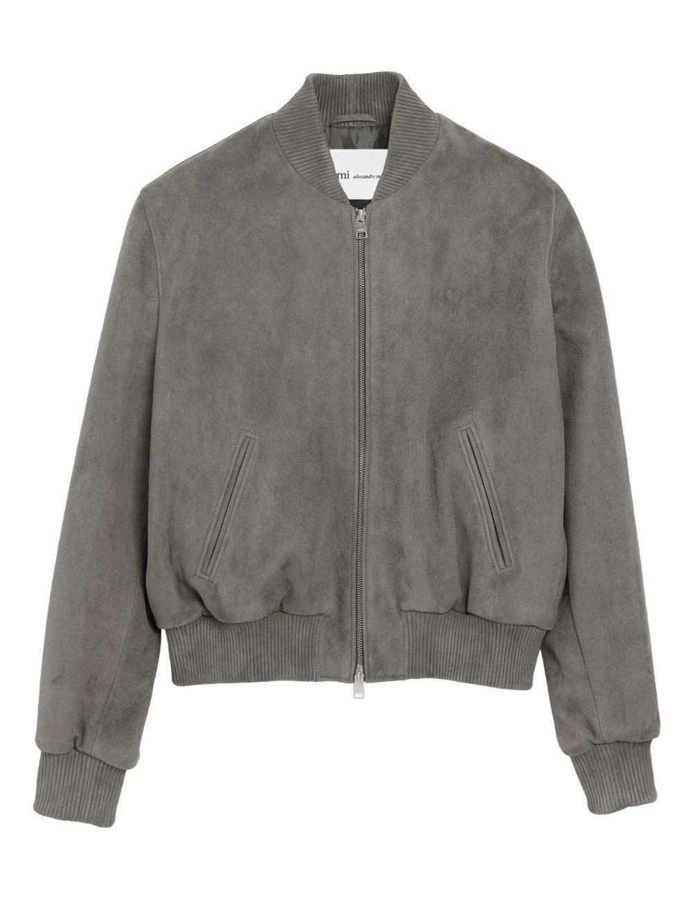 Giacca Ami de Coeur con zip in grigio Ami Paris - uomo 