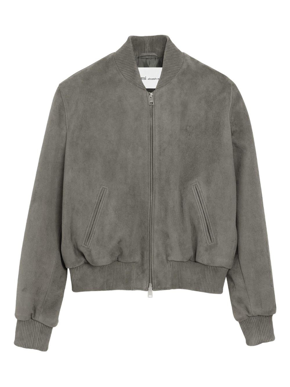 Giacca Ami de Coeur con zip in grigio Ami Paris - uomo 