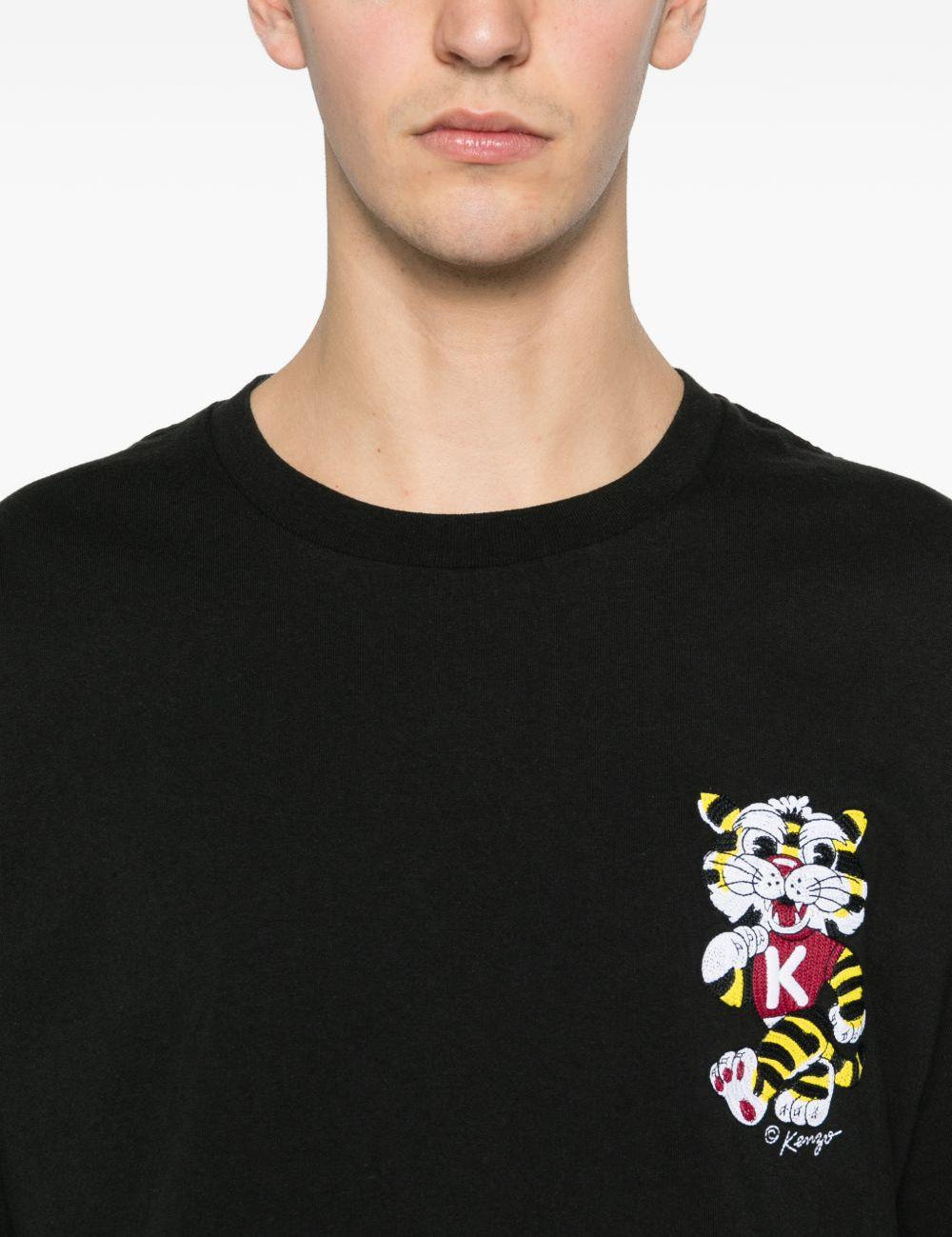 T-shirt ricamata in nero Kenzo - uomo 