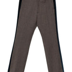 Pantaloni in misto lana a righe alto in marrone Wales Bonner - uomo 