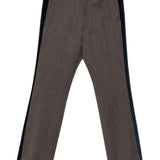 Pantaloni in misto lana a righe alto in marrone Wales Bonner - uomo 
