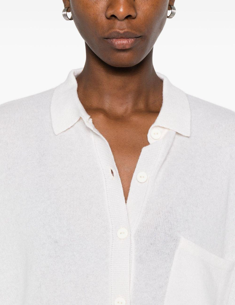 Cardigan con colletto in cashmere andrea in bianco Gotha - donna 