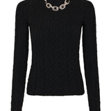 Maglione con dettaglio a catena in nero Rabanne - donna 