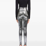 Pantaloni stretti metallici in argento MM6 Maison Margiela - uomo 