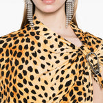 Abito lungo con stampa animalier Rabanne - donna 