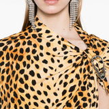 Abito lungo con stampa animalier Rabanne - donna 