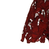 Abito mini in pizzo in bordeaux 