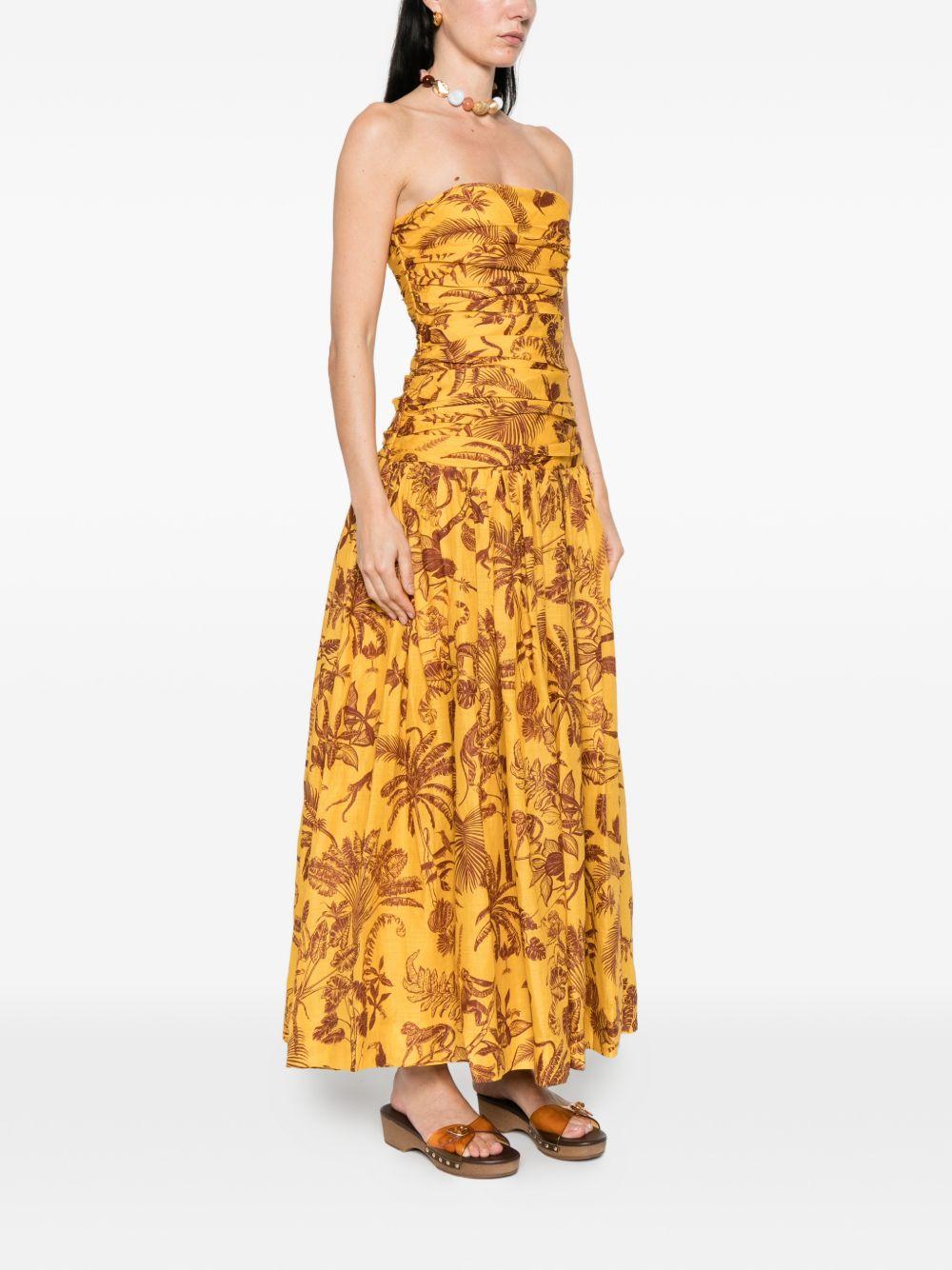 abito lungo senza spalline in giallo ALEMAIS - donna 