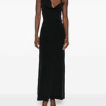 Abito lungo con scollo halter in nero Aya Muse - donna 