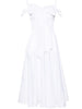Abito midi svasato con fiocco bianco - donna