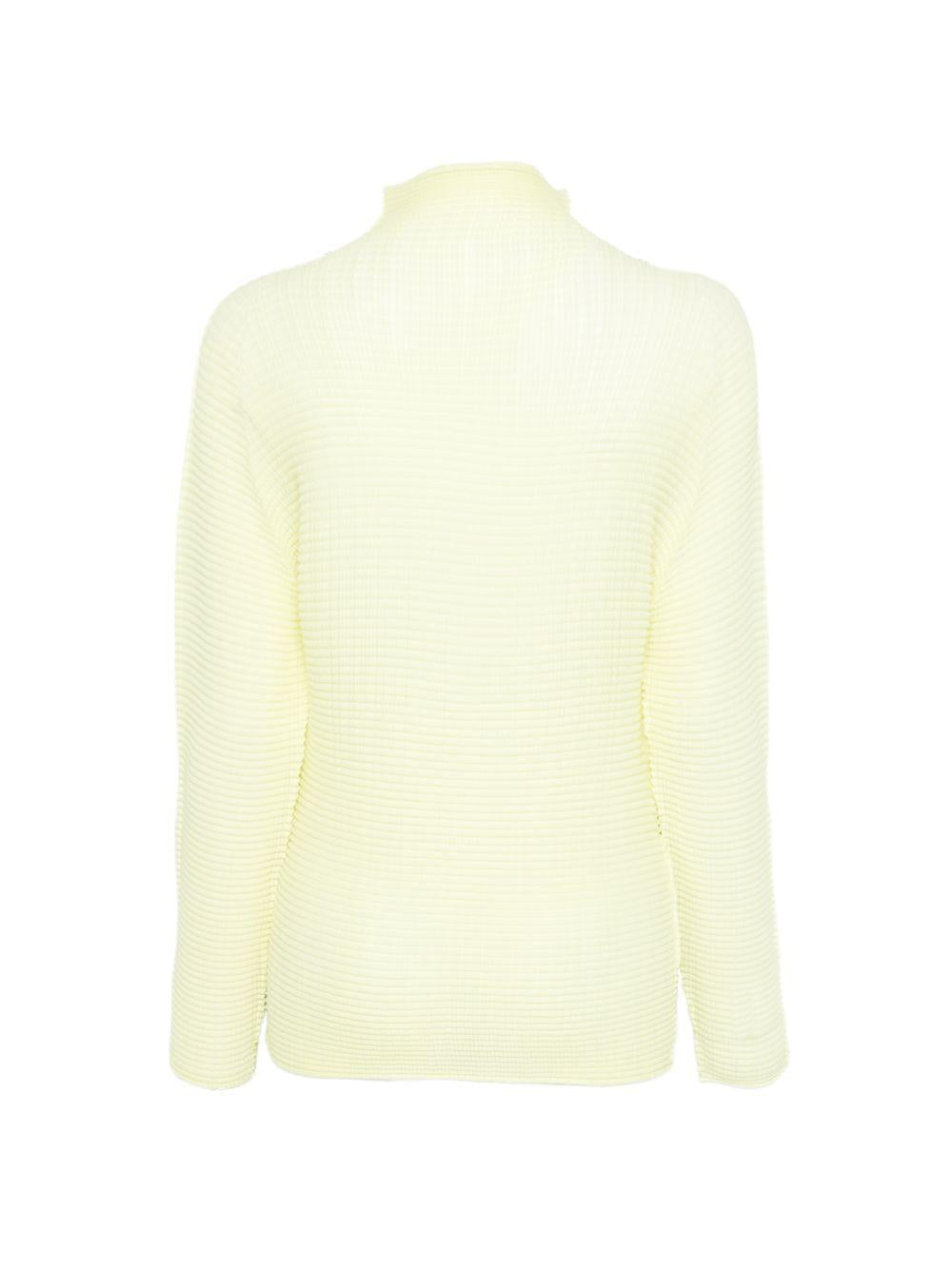 Top a maniche lunghe con design plissettato in giallo lime Issey miyake  - donna 