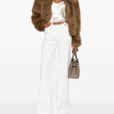 Blusa con scollo a V in avorio Alberta Ferretti - donna 
