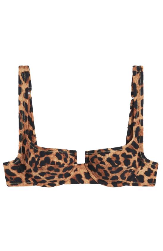 Bikini top con stampa leopardata multicolore Reina Olga - donna 