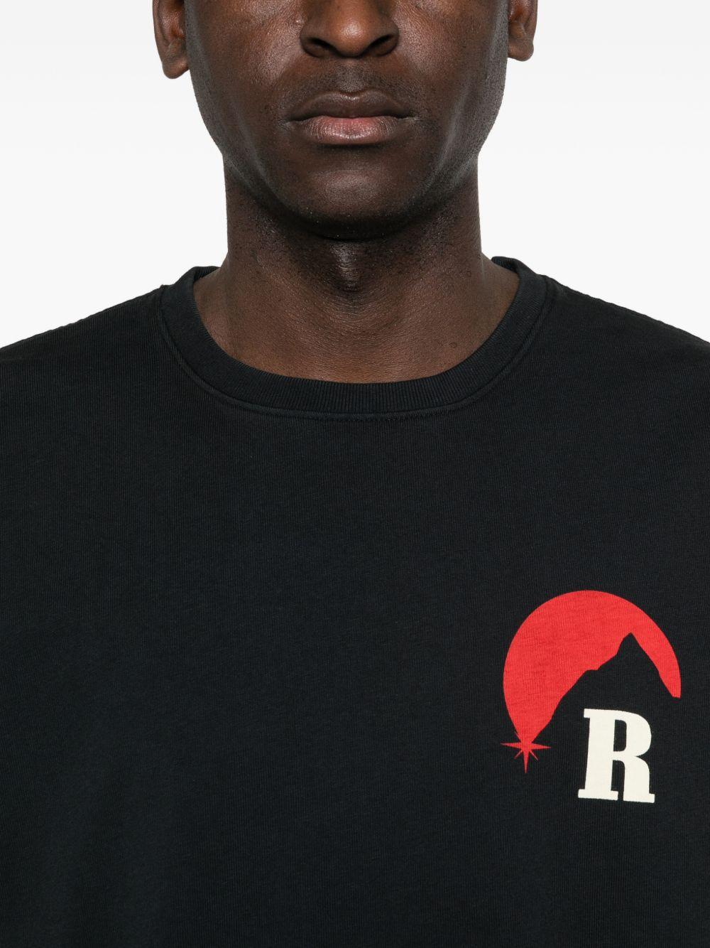 T-shirt con grafica del logo in nero Rhude - uomo 