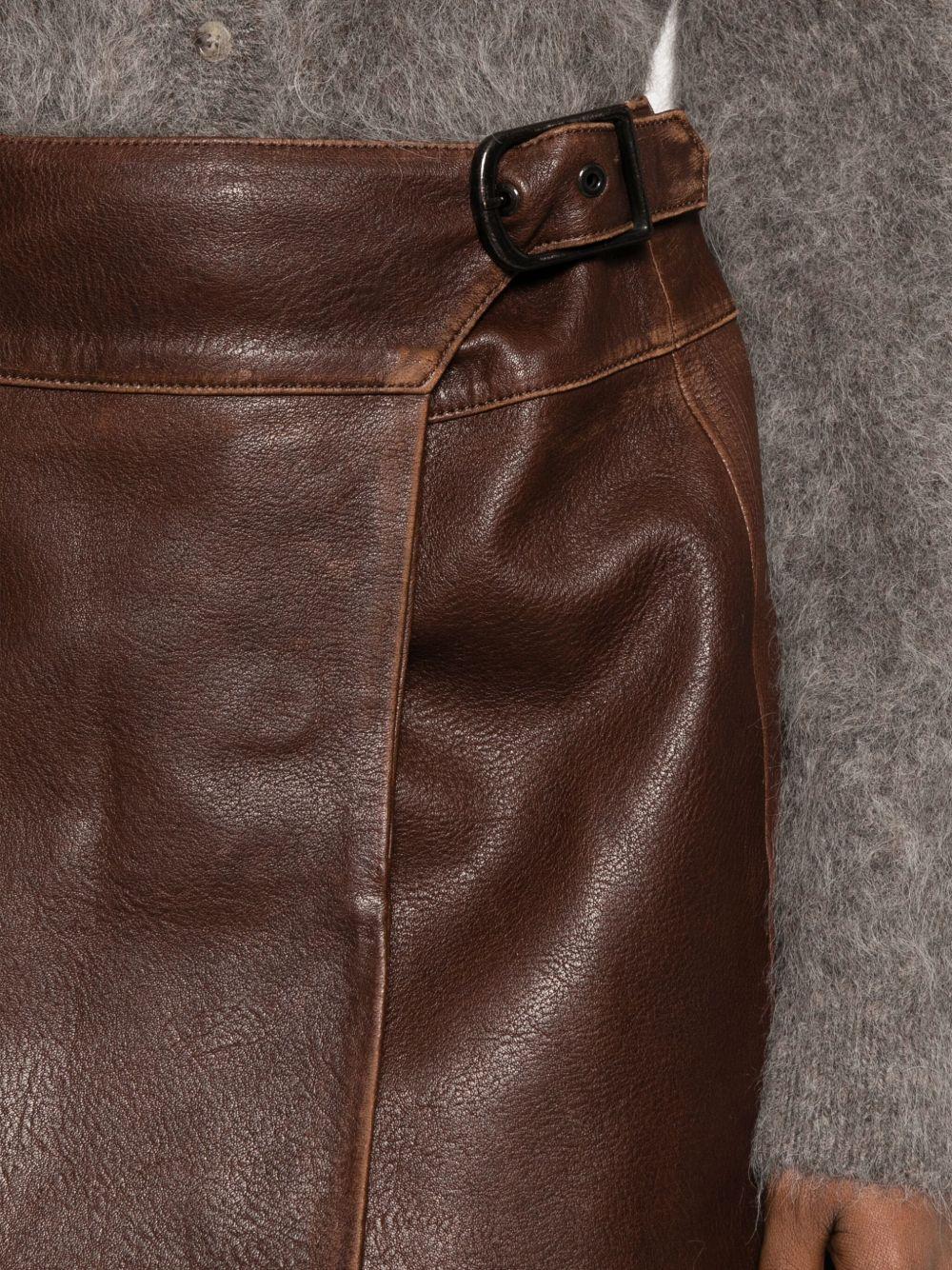 Mini gonna effetto pelle in marrone Simkhai - donna 