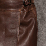 Mini gonna effetto pelle in marrone Simkhai - donna 