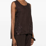 CANOTTE con ricamo in marrone Maurizio - donna 