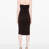 Abito senza spalline con paillettes in marrone Amen - donna 