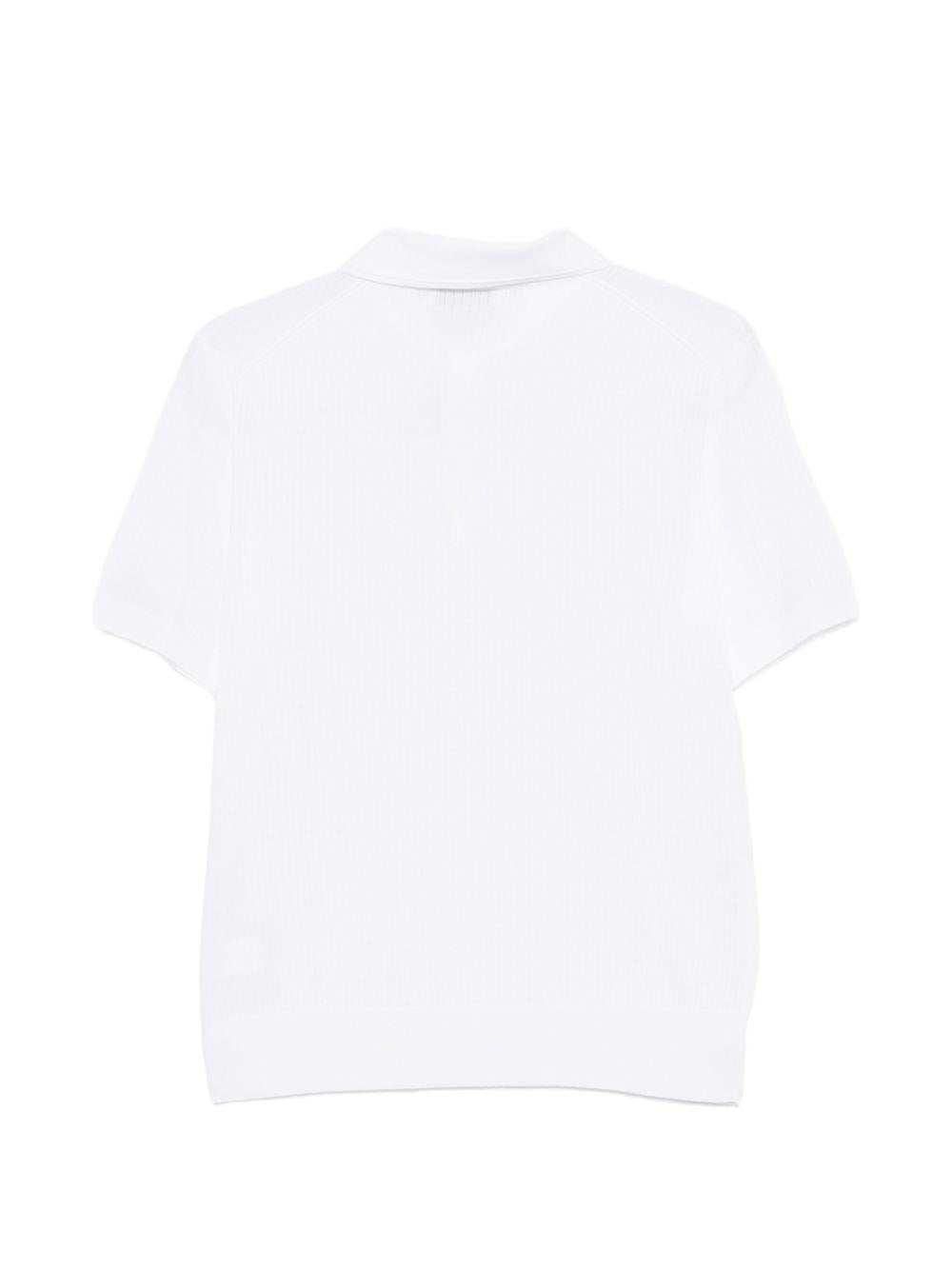 Polo a coste con zip in bianco Kangra - uomo 