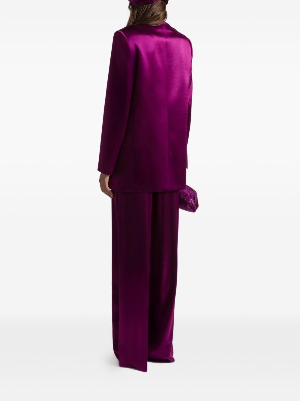 Giacca doppiopetto satinata in viola Alberta Ferretti - donna 