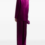 Giacca doppiopetto satinata in viola Alberta Ferretti - donna 