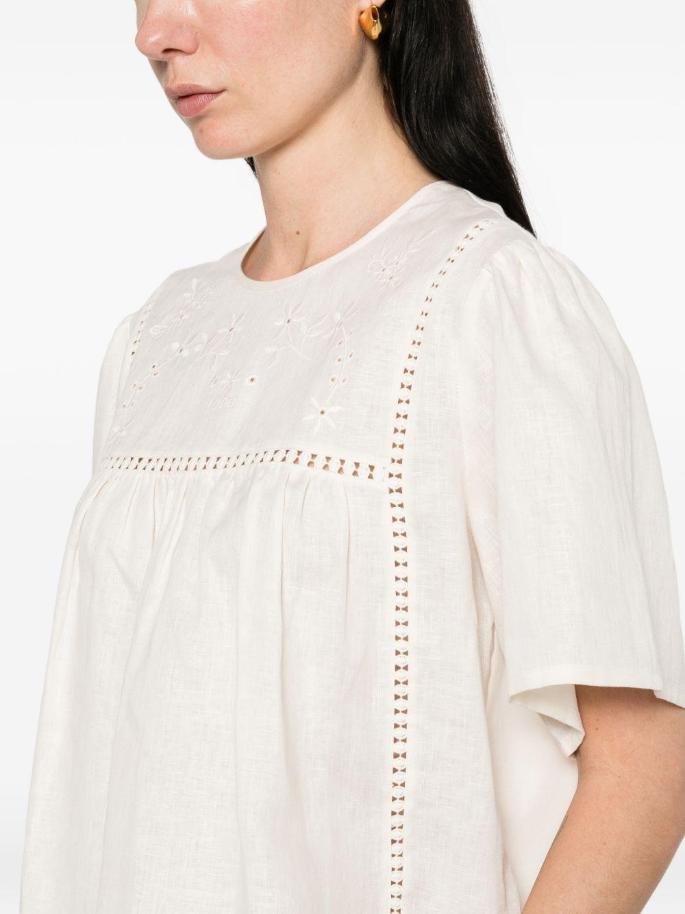 Top a pannelli con ricami floreali in bianco Maxmara weekend - donna 