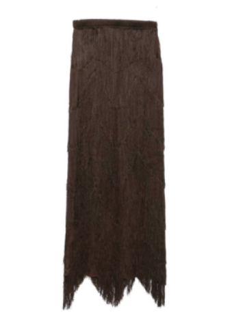 Gonna lunga con frange  in marrone Bless - donna 