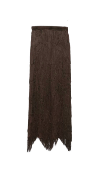Gonna lunga con frange  in marrone Bless - donna 