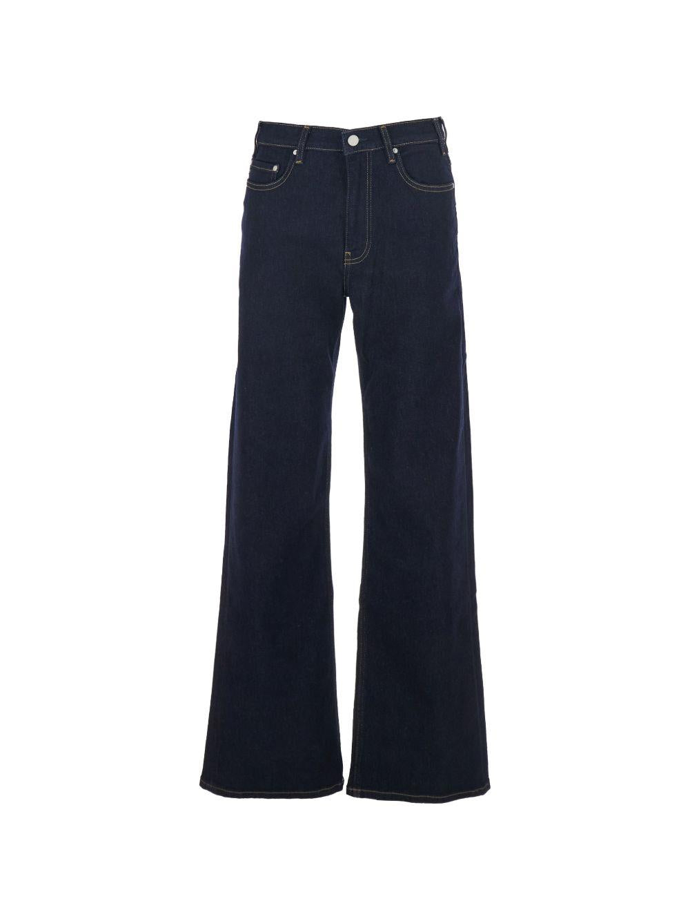 Jeans in cotone a gamba larga in blu Ag jeans - donna 