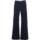 Jeans in cotone a gamba larga in blu Ag jeans - donna 