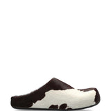 Mules fussbett con stampa mucca in bianco e marrone 