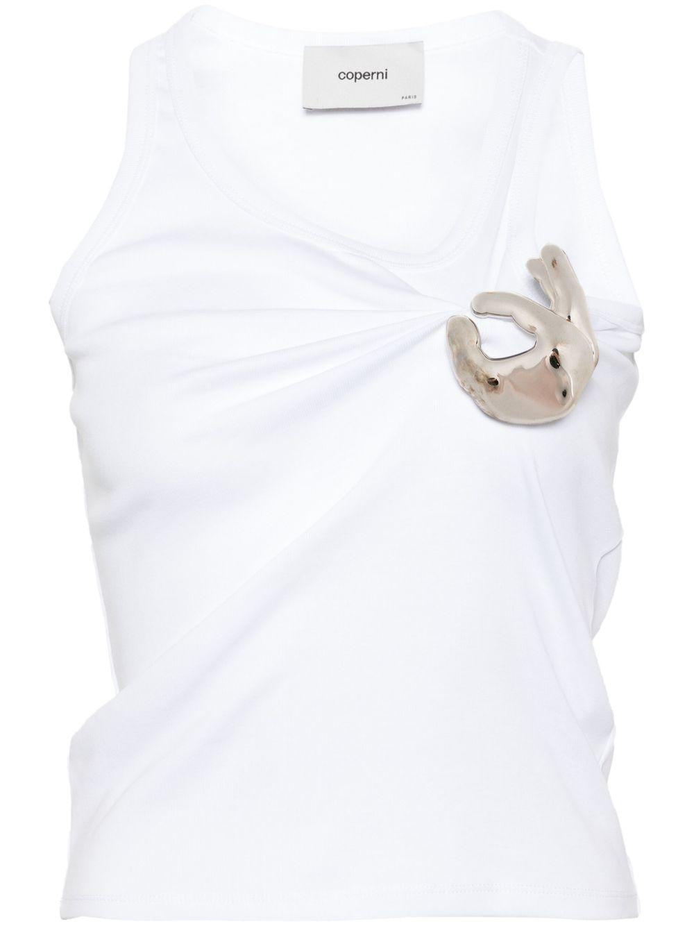 Top emoji con spilla in bianco Coperni - donna 